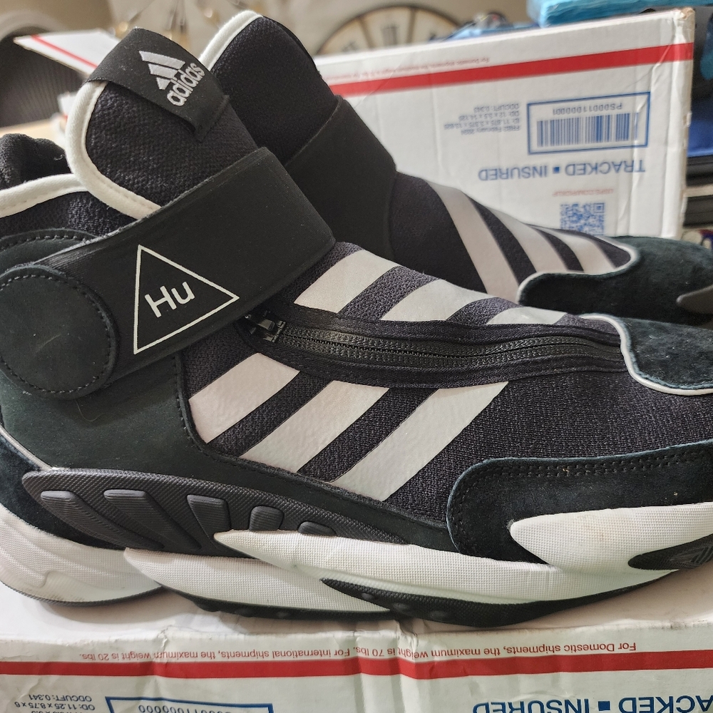 Adidas Hu Striped Black and White Sneakers